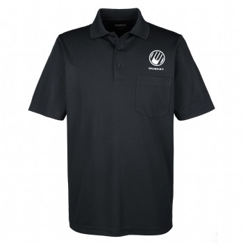 Performance Pique Polo with Pocket - white logo