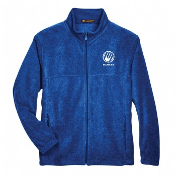 Men's Harriton Men's 8oz Full-Zip Fleece- White Logo